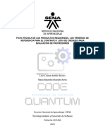 Ficha Tecnica de Los Productos Requeridos Los Terminos de Referencia para El Contrato y Lista de Chequeo para Evaluación de Proveedores