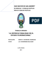 Tesis de Interculturalidad, Universidad Mayor de San Andres