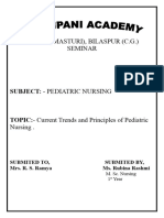 Current Trends and Principles of Pediatric in Nursing