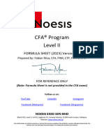 Noesis Exed - CFA Level 2 Formula Sheet (2023)