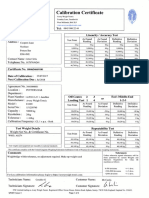 Weighbridge Calibration Certificate