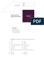 Measuring Time, Speed and Distance