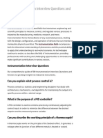 100 Instrumentation Interview Questions and Answers