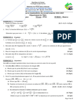 Devoir Maths N°2 1S1 Bassin Khombole 2022 2023