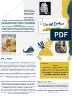 Folleto Díptico Infantil para Actividades Creativas de Manualidades para Niños Scrapbook Amarillo y Azul