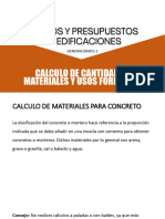 Calculo de Cantidad de Materiales y Usos Formaleta