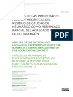 Análisis de Las Propiedades Físicas Y Mecánicas Del Residuo de Caucho de Neumático Como Reemplazo Parcial Del Agregado Fino en El Hormigón