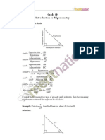 Grade 10 Introduction To Trigonometry: Trigonometric Ratio