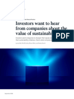 McKinsey - Investors Want From Firms View Value of Sustainability