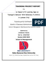 A Study On Impact of E-Learning Apps On Teenager's Behavior With Reference To BYJU's in Lucknow City