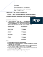 Ejercicios Según Hoja de Trabajo No. 1 Impuesto Diferido, Propiead Planta y Equipo, Clientes, Cartera, EDIFICIOS