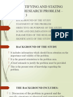 Identifying and Stating The Research Problem Part