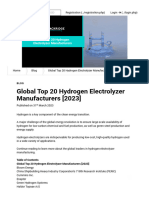 Global Top 20 Hydrogen Electrolyzer Manufacturers (2023)