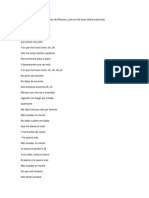 Letra en Español de La Canción de Rihanna