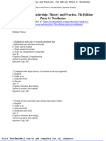 Test Bank For Leadership Theory and Practice 7th Edition Peter G Northouse