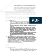 Agreement For The Turnkey Installation of A Photovoltaic Energy System