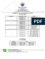 Schedule of Summative Tests SY 2023 2024