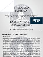 IV MODULO I UNIDAD DPCYM 1 2023 La Demanda y El Emplazamiento