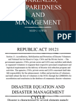 Disaster Awareness, Preparedness and Management