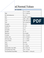 Blood Normal Values