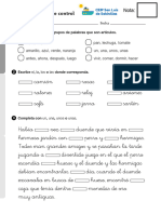 Examen Tema 7 - Lengua Castellana - 2º Educación Primaria