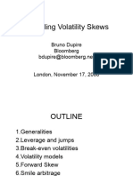 (Bloomberg, Dupire) Modelling Volatility Skews