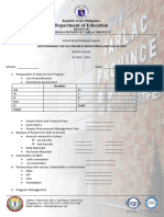 SBFP Form 11 Monitoring Form Division Level