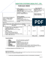 Purchase Order For Air Relief Valve