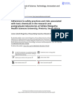 Adherence To Safety Practices and Risks Associated With Toxic Chemicals in The Research and Postgraduate Laboratories at Sefako Makgatho Health