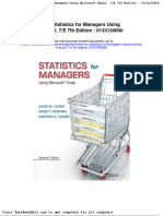 Test Bank For Statistics For Managers Using Microsoft Excel 7 e 7th Edition 0133130800