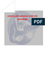 Usefull List Welding Code