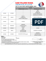 Date Sheet Inter P-I & P-II