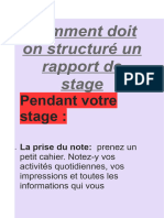 Comment Doit On Structuré Un Rapport de Stage