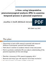 Travelling in Time: Using Interpretative Phenomenological Analysis (IPA) To Examine Temporal Process in Personal Experience