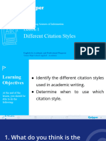 EAP 11 12 UNIT 5 LESSON 1 Different Citation Styles 1