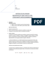 Sintesis de Williamson Obtencion De: Fenil-N-Butil Eter Eter B-Naftil Metilico (Nerolina)