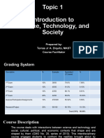 Topic 1. Introduction To STS