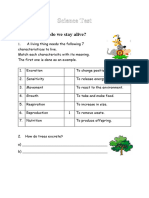 Science Test Year 5 - Topics 1,2