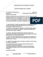 Acta de Compromiso para Padres de Familia