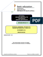 Physical Sciences P1 Grade 10 Nov 2016 Eng & Afr Memo