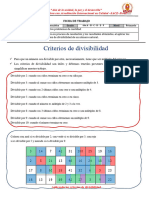 Ficha de Trabajo Criterios de Divisibilidad - Matematica 6to Grado - 2023