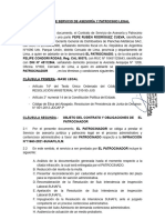 Contrato de Servicio de Asesoria y Patrocinio Legal