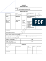 Annexure I Change Control Form