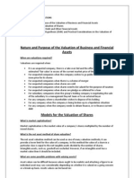 Acca F9 Business Valuations