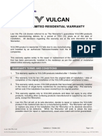 VULCAN 10 Year Limited Residential Warranty October 2021