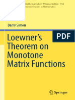 Barry Simon, LoewnerS Theorem On Monotone Matrix Functions (2019, Springer)