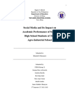 Social Media and Its Impact On Academic Performance of Senior High School Students of Tiwi Agro-Industrial School