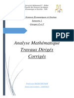 9-11-2020 - GR E-F Travaux Dirigés Corrigés Analyse Mathématique