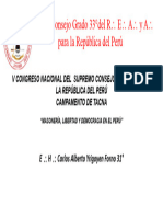 Masonería, Libertad y Democracia en El Perú - E. .H. . Carlos Alberto Yrigoyen Forno, 31°. Camp. . de Lima.