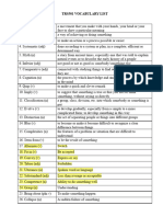 TRS501 Vocabulary List